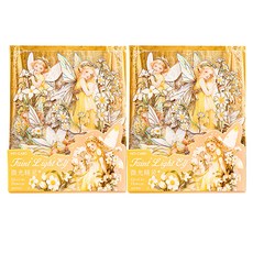 OLIVEPARTY 花仙子少女感性復古人物防水手帳裝飾貼紙 30入套組, 黃色, 2套