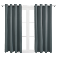 comet Home 打孔遮光隔熱窗簾 2個, 木炭灰