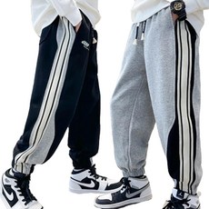 Yuburi兒童款Rayrac配色側線束口褲 2件組