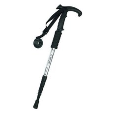 OMT T字型4節可折疊式超輕量登山杖, 1個, 銀色