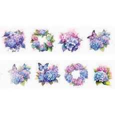 올리브파티 꽃의바다 플라워 빈티지 감성 다꾸 롤스티커 디자인 마테 세트, 파스텔, 2세트