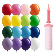 조이벌룬 레인보우 풍선 25cm 100p + 손펌프 세트, 랜덤 발송(풍선) + 마카롱핑크(손펌프), 1세트