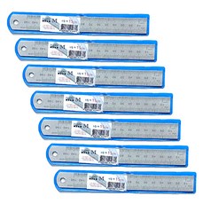 쁘띠팬시 스틸자 15cm, 혼합색상, 7개