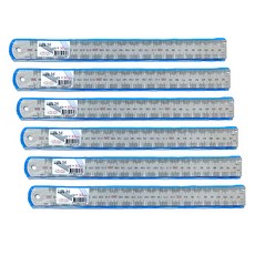 쁘띠팬시 스틸자 30cm, 혼합색상, 6개