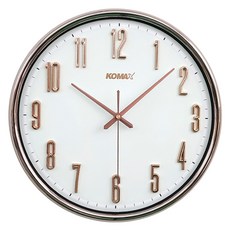 KOMAX 128G 무소음 벽시계 38cm, 로즈골드