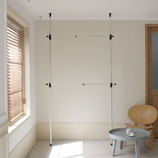 comet Home 2層頂天立地基本型掛衣架, 白色 + 黑色