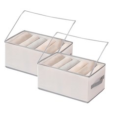 防塵套 衣物 家居收納盒 針織品 6格, 單一顏色, 2個