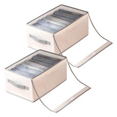 防塵罩 衣物 家居 收納 整理盒 褲子 8格, 單一顏色, 2個