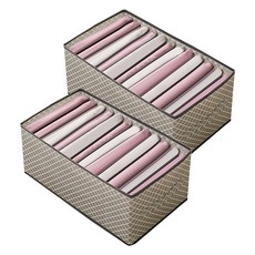 GRID Living Box 不織布衣物整理箱 襯衫12格, 灰色格紋, 2個