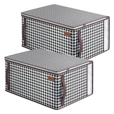 開窗式千鳥格紋收納整理箱 特大尺寸, 2個