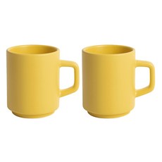 Benjamin 霧面粉彩色樂高堆疊馬克杯 330ml, 香蕉黃, 2個