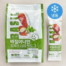 오늘의간식 바질어니언 모짜소시지 핫도그 (냉동), 80g, 4개입, 1개