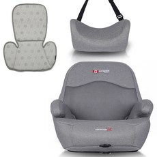 AIR BOSS Rocky I兒童增高椅+頭部支撐墊+涼感椅墊組, 現代灰