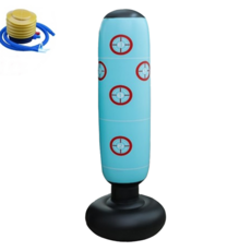 運動核心 PVC 充氣直立式沙包 拳擊 標靶 拳擊袋, 藍色