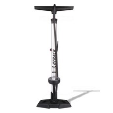 8TRACK 鋼製直立式打氣筒 自行車輪胎 壓力錶 打氣筒相容, 1個, 黑色