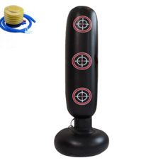 運動核心 PVC 充氣直立式 拳擊 標靶 沙包, 黑色