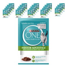 퓨리나원 어덜트 캣 습식 인도어 주식파우치, 닭, 70g, 24개 닭, 70g, 24개