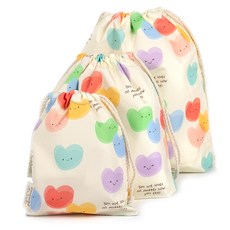 Semams 束口收納袋3件組, 可愛風