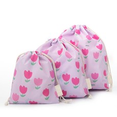 Semams 束口收納袋3件組, 露露紫