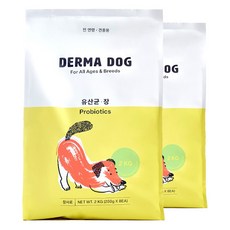 더마독 강아지 기능성 사료, 장건강/유산균, 2kg, 2개