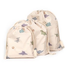 Semams 束口收納袋3件組, 恐龍樂園