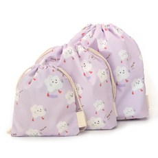 semoms 束口袋3件組, 抱抱紫