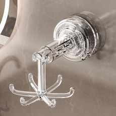 免鑽孔多用途廚房旋轉掛勾, 1個, 透明