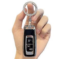 Ants PCX專用水晶環全包覆鑰匙殼, 黑色, 單一商品