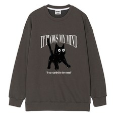 OTD 高級毛圈布 Oversize 吹貓圖案大學T OT18038