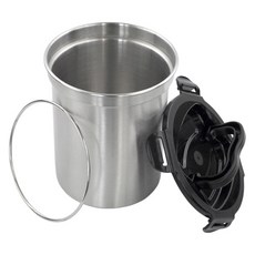 kitchen U 不鏽鋼304食物垃圾桶3L, 1個, 黑色