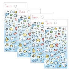 Petit 迷你夏日貼紙 PD932, 4個, 混色