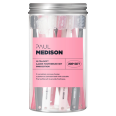 PAUL MEDISON 雙重細刷毛牙刷組 粉色款, 1罐, 20支