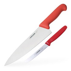 GIESSER 2種主廚刀紅色, 1組, 廚師刀23cm+刀11cm