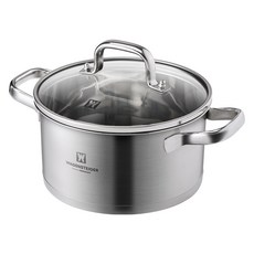 WAGENSTEIGER IH電磁爐適用Tief不鏽鋼雙耳鍋, 1個, 銀色, 22cm