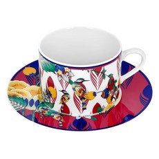 마이센 콜라주 미스틱 가든 카푸치노 컵 + 소서 세트, 1세트