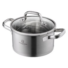 WAGENSTEIGER IH電磁爐適用Tief不鏽鋼雙耳鍋, 1個, 銀色, 20cm