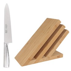 제우스 올스텐 딤플 셰프나이프 210mm + 자석 칼블럭 3단 세트, 1세트, 칼 + 칼블럭