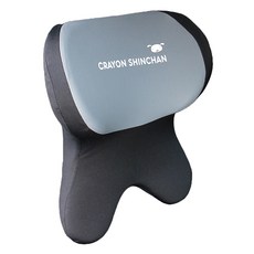 蠟筆小新記憶棉人體工學汽車頭頸枕, 黑色, 1個