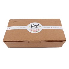 野餐與包裝 牛皮紙一體式紙便當盒 圓形腰封貼紙套組, 30套