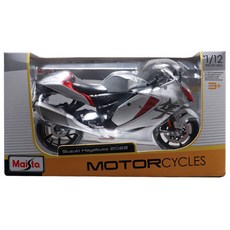 Maisto 1:12 Suzuki Hayabusa 2022 摩托車壓鑄模型, 合金銀, 1個