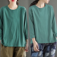 엘쏘 여성용 무지 베이직 심플 시크릿 티셔츠 2p