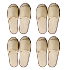 EVER HOUSE 基本款亞麻室內拖鞋, 卡其色, 4個