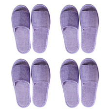 EVER HOUSE 基本款亞麻室內拖鞋, 紫色, 4個