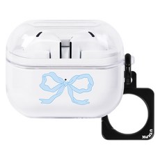 유스픽 버즈3 / 프로3 연결형 스퀘어링 클리어 케이스, 65 빅리본 스카이빅리본, 1개