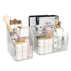 Winprice 波西米亞風化妝品收納盒 小款 + 大款組合, 透明, 1套