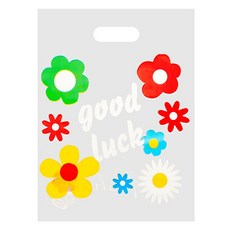 Mandeul Havi 花卉設計禮品用手提塑膠購物袋, 150個, 半透明