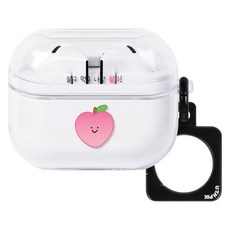 유스픽 버즈3 / 프로3 연결형 스퀘어링 클리어 케이스, 88 두근두근 살구, 1개