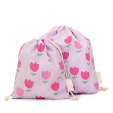 Semams 幼兒用束口收納袋2件組, 露露紫色