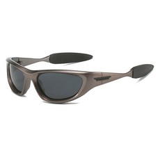 Mabsosop Y2K 復古自行車運動太陽眼鏡 RK2089, 灰色, 1個