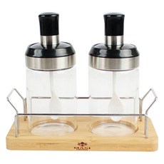 Masi Firenze 湯匙調味瓶架組, 調味瓶 2入 + 架子, 1套